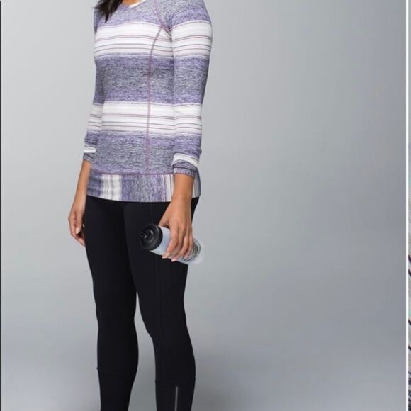 Lululemon Race Your Pace Striped Long Sleeve Athletic Active Top 2 - Picture 4 of 11